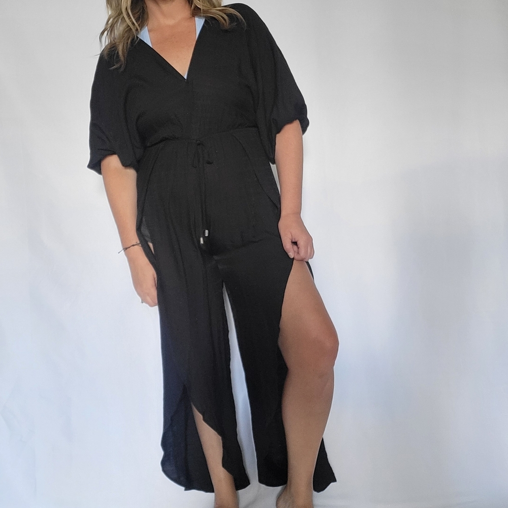 hers & mine Black Pants Swim Cover.